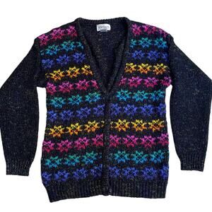 Partners By Mervyns Women Size Medium Cardigan Sweater Vintage Colorful
